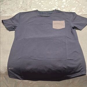 BYLT Basics Dark Blue Tee with Light Gray Pocket